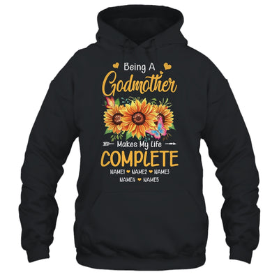 Personalized Being A Godmother Makes My Life Complete Custom With Grandkids Name Mothers Day Birthday Christmas Shirt & Tank Top | siriusteestore