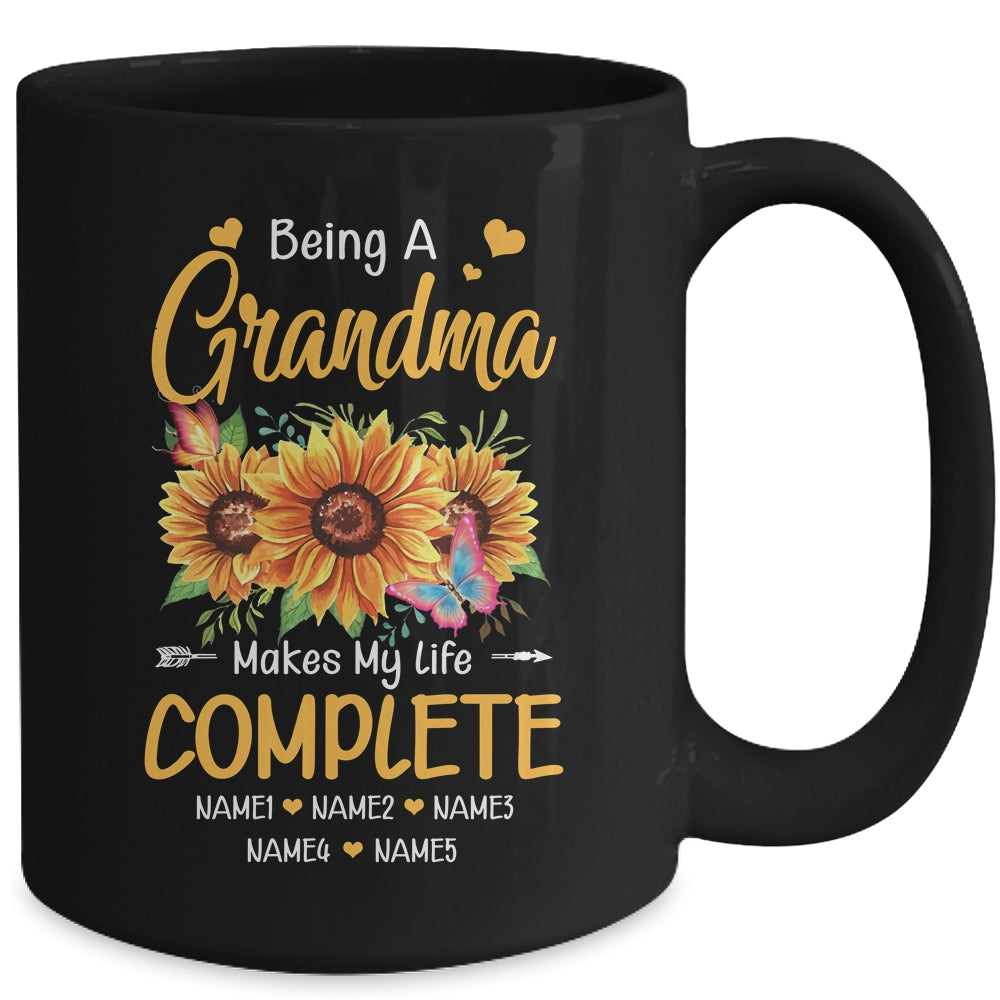 Personalized Being A Grandma Makes My Life Complete Custom Grandkids Name Mothers Day Birthday Christmas Mug | siriusteestore