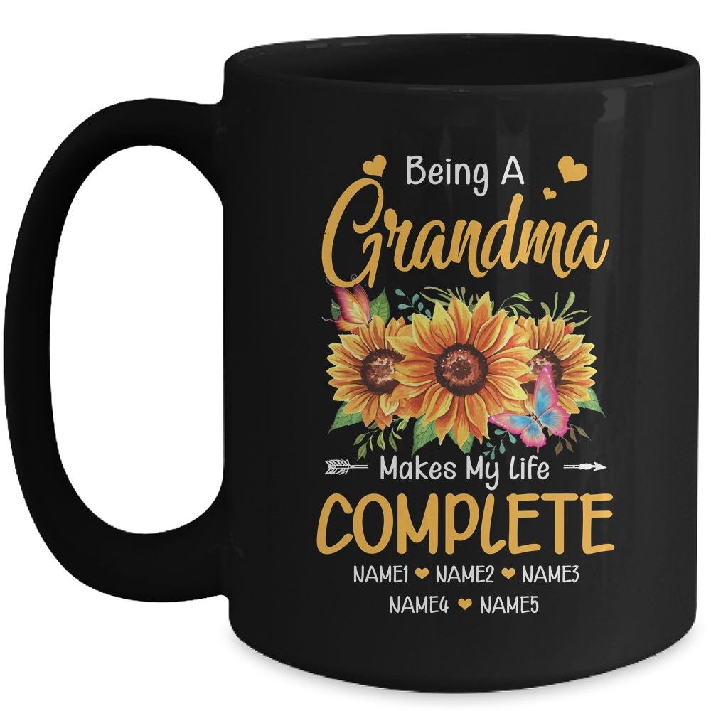 Personalized Being A Grandma Makes My Life Complete Custom Grandkids Name Mothers Day Birthday Christmas Mug | siriusteestore