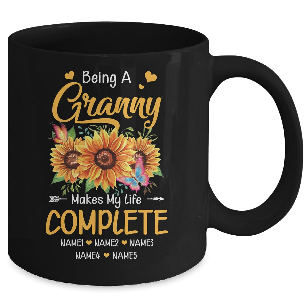 Personalized Being A Granny Makes My Life Complete Custom Grandkids Name Mothers Day Birthday Christmas Mug | siriusteestore