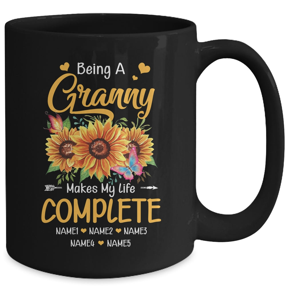 Personalized Being A Granny Makes My Life Complete Custom Grandkids Name Mothers Day Birthday Christmas Mug | siriusteestore