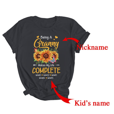 Personalized Being A Granny Makes My Life Complete Custom Grandkids Name Mothers Day Birthday Christmas Shirt & Tank Top | Custom | siriusteestore