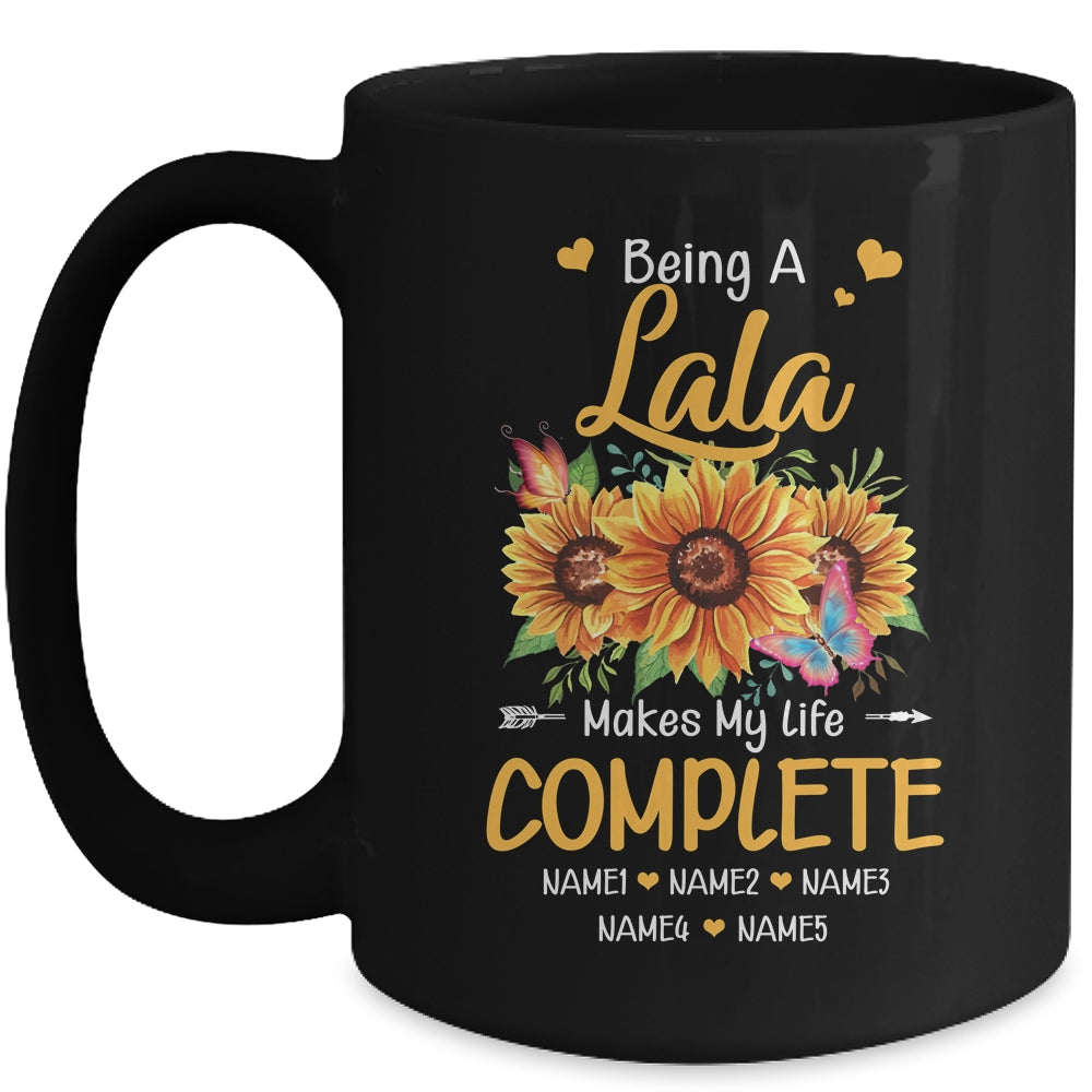 Personalized Being A Lala Makes My Life Complete Custom Grandkids Name Mothers Day Birthday Christmas Mug | siriusteestore