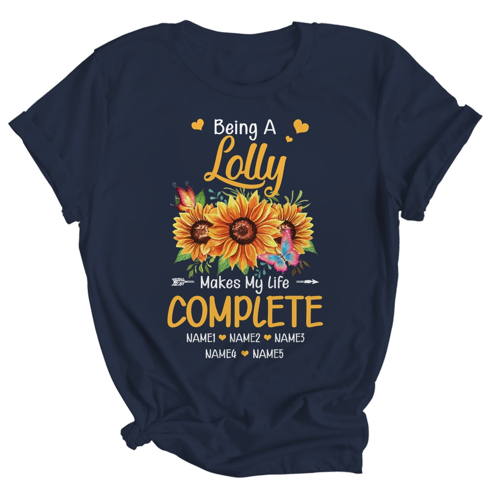 Personalized Being A Lolly Makes My Life Complete Custom Grandkids Name Mothers Day Birthday Christmas Shirt & Tank Top | siriusteestore