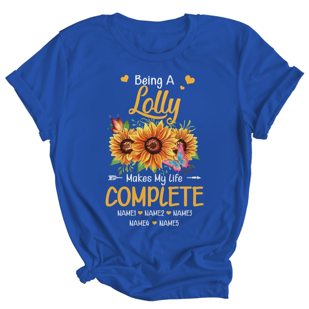 Personalized Being A Lolly Makes My Life Complete Custom Grandkids Name Mothers Day Birthday Christmas Shirt & Tank Top | siriusteestore