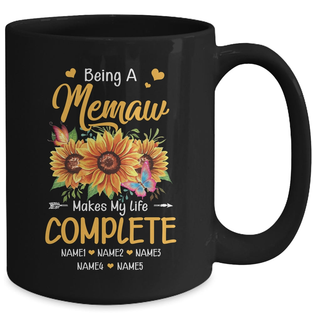 Personalized Being A Memaw Makes My Life Complete Custom Grandkids Name Mothers Day Birthday Christmas Mug | siriusteestore