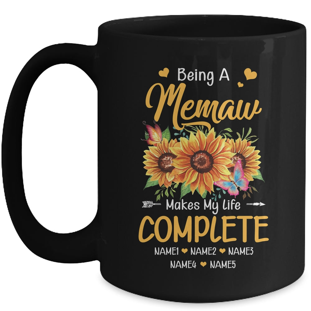 Personalized Being A Memaw Makes My Life Complete Custom Grandkids Name Mothers Day Birthday Christmas Mug | siriusteestore