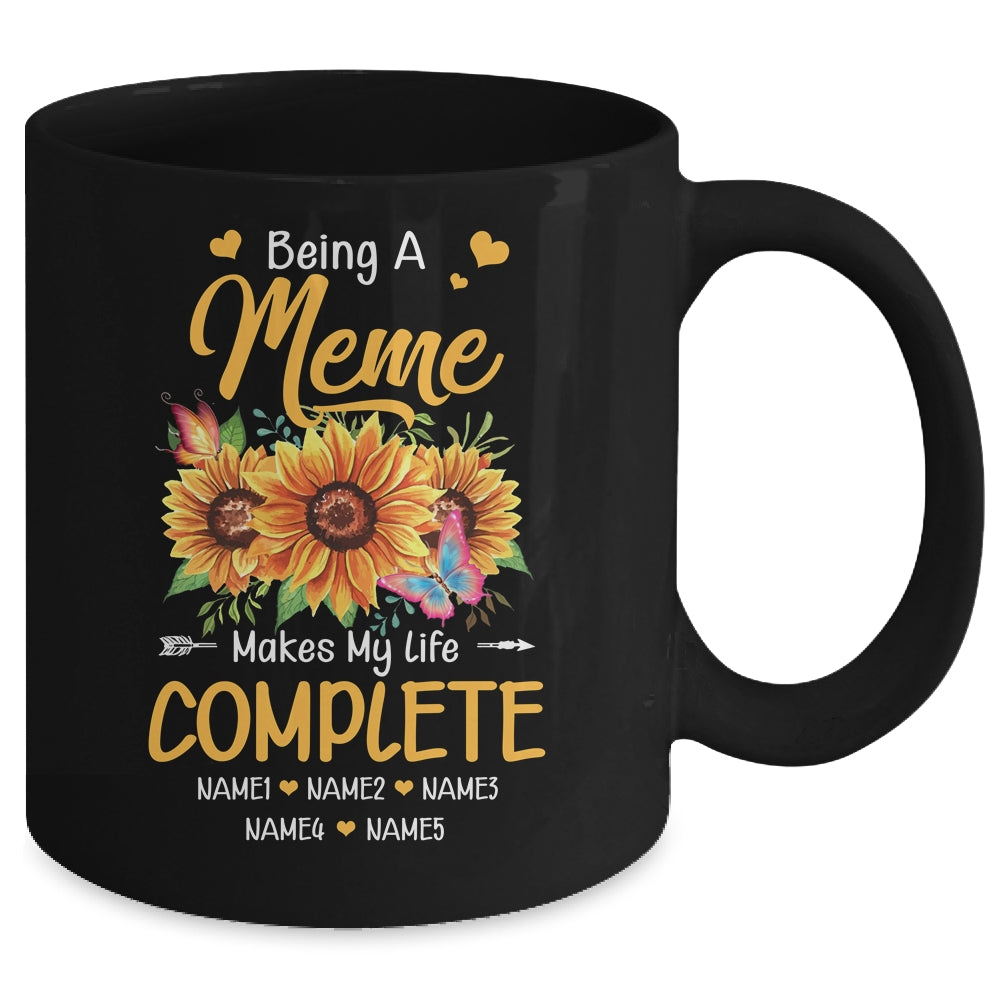 Personalized Being A Meme Makes My Life Complete Custom Grandkids Name Mothers Day Birthday Christmas Mug | siriusteestore