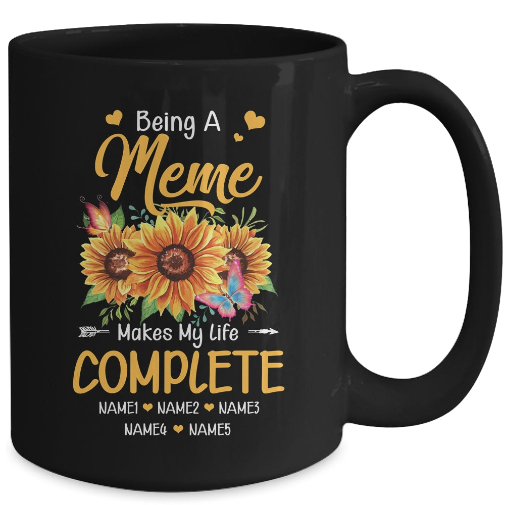 Personalized Being A Meme Makes My Life Complete Custom Grandkids Name Mothers Day Birthday Christmas Mug | siriusteestore