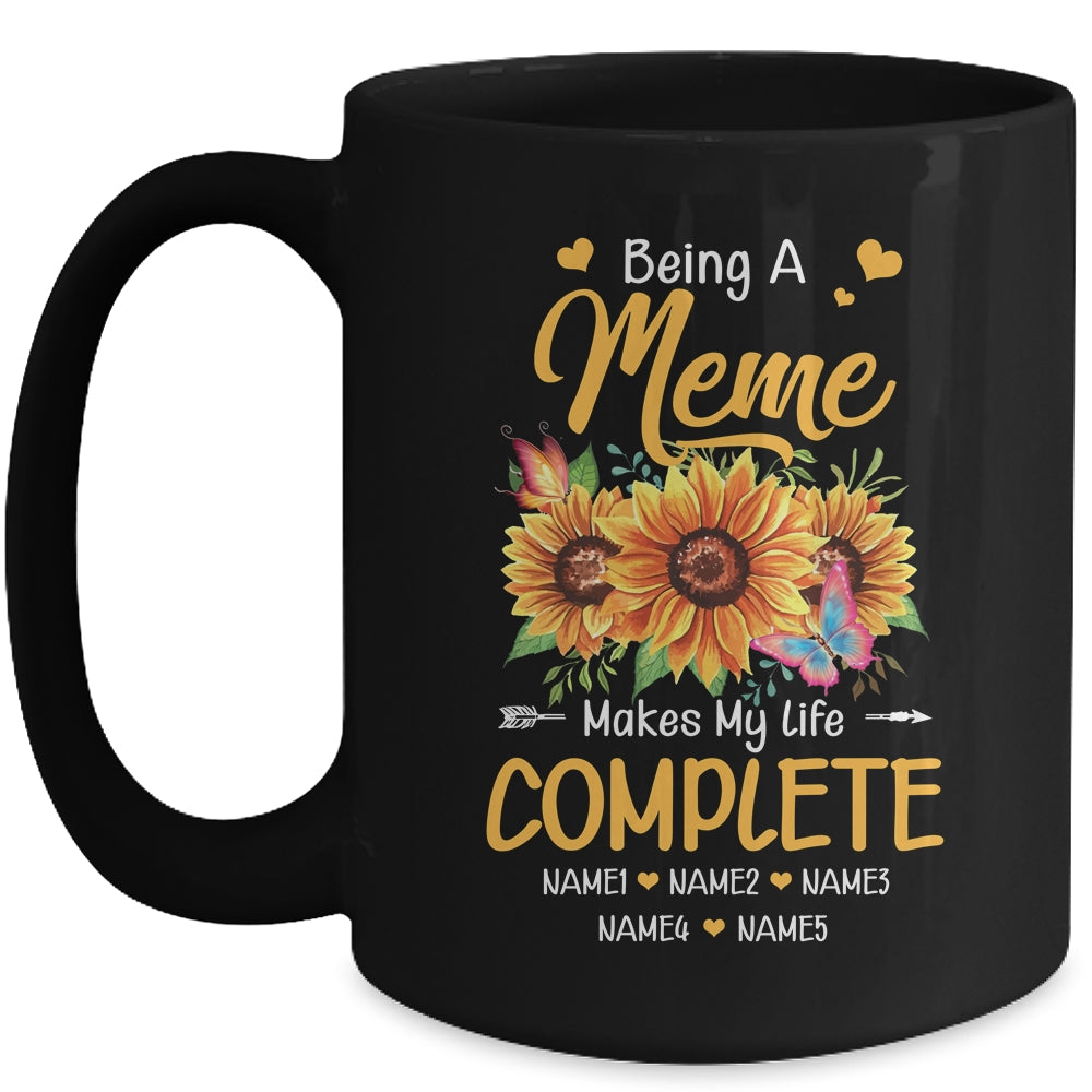 Personalized Being A Meme Makes My Life Complete Custom Grandkids Name Mothers Day Birthday Christmas Mug | siriusteestore
