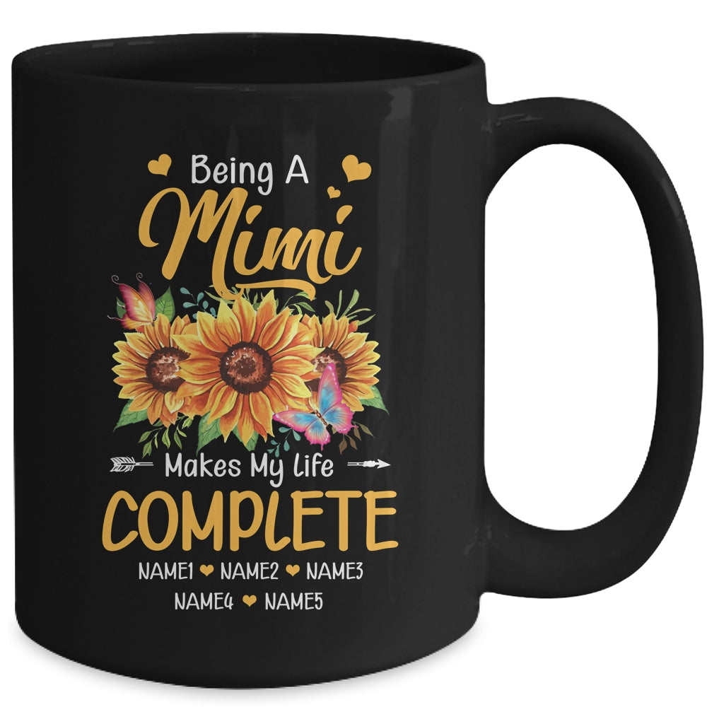Personalized Being A Mimi Makes My Life Complete Custom Grandkids Name Mothers Day Birthday Christmas Mug | siriusteestore
