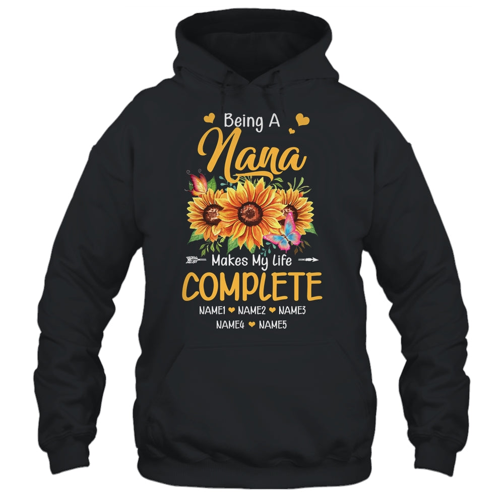 Personalized Being A Nana Makes My Life Complete Custom Grandkids Name Mothers Day Birthday Christmas Shirt & Tank Top | siriusteestore