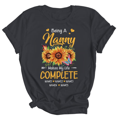 Personalized Being A Nanny Makes My Life Complete Custom Grandkids Name Mothers Day Birthday Christmas Shirt & Tank Top | siriusteestore