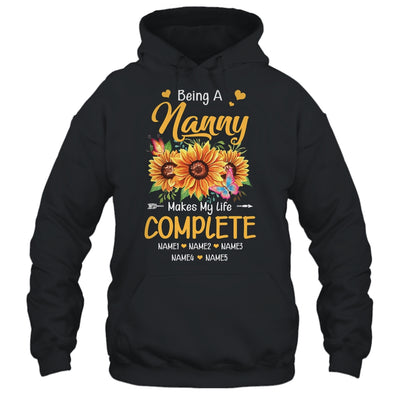 Personalized Being A Nanny Makes My Life Complete Custom Grandkids Name Mothers Day Birthday Christmas Shirt & Tank Top | siriusteestore