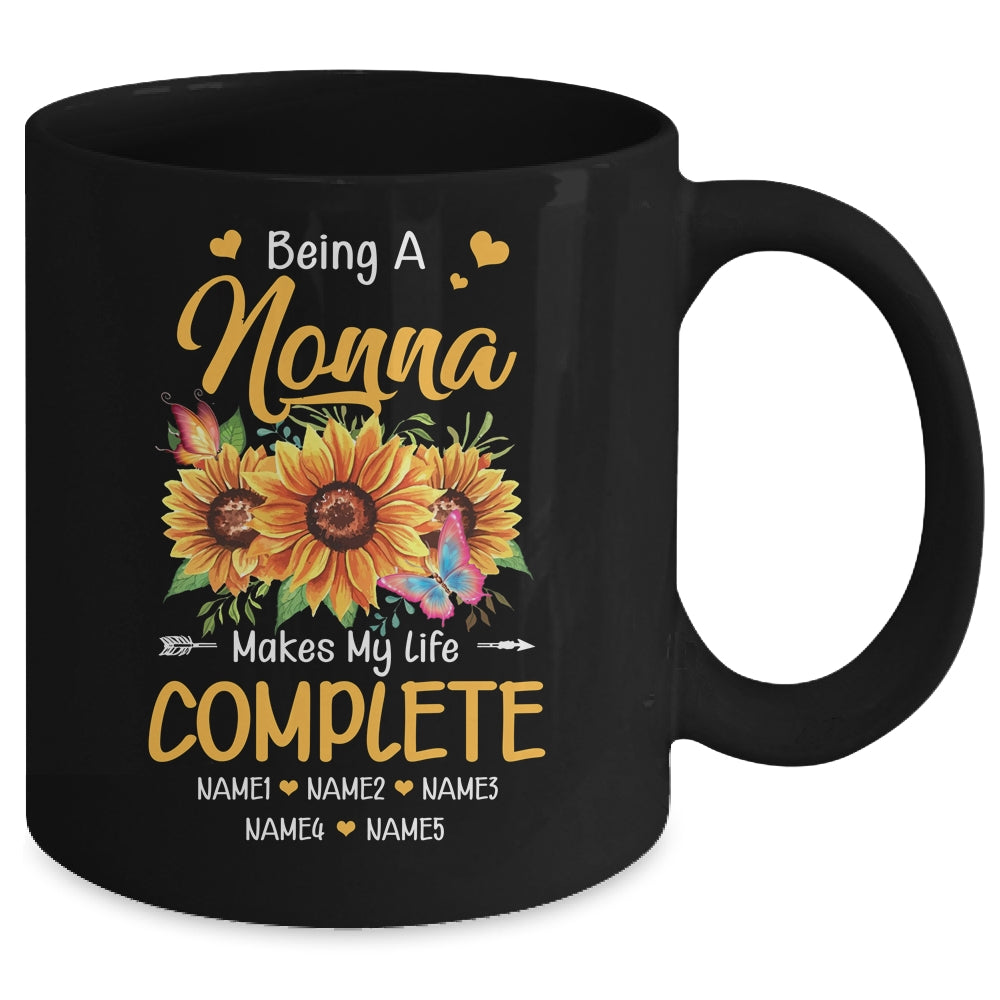 Personalized Being A Nonna Makes My Life Complete Custom Grandkids Name Mothers Day Birthday Christmas Mug | siriusteestore