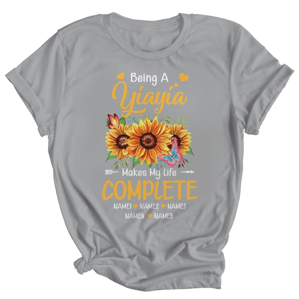Personalized Being A Yiayia Makes My Life Complete Custom Grandkids Name Mothers Day Birthday Christmas Shirt & Tank Top | siriusteestore