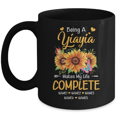Personalized Being A Yiayia Makes My Life Complete Custom Grandkids Name Mothers Day Birthday Christmas Mug | siriusteestore
