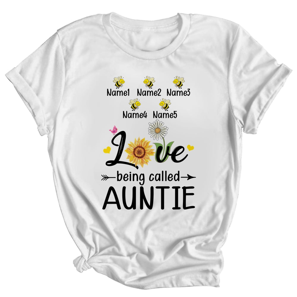Personalized Being Called Auntie Custom With Kids Name Sunflower Mothers Day Birthday Christmas Shirt & Tank Top | siriusteestore