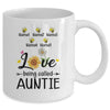 Personalized Being Called Auntie Custom With Kids Name Sunflower Mothers Day Birthday Christmas Mug | siriusteestore