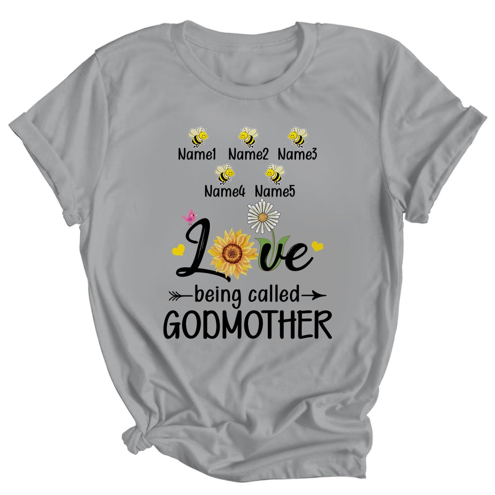 Personalized Being Called Godmother Custom With Kids Name Sunflower Mothers Day Birthday Christmas Shirt & Tank Top | siriusteestore