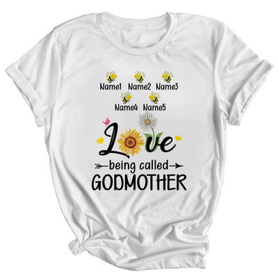 Personalized Being Called Godmother Custom With Kids Name Sunflower Mothers Day Birthday Christmas Shirt & Tank Top | siriusteestore