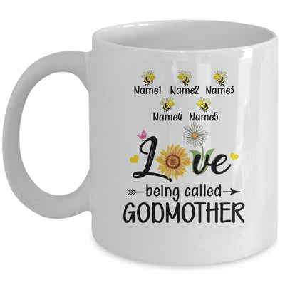 Personalized Being Called Godmother Custom With Kids Name Sunflower Mothers Day Birthday Christmas Mug | siriusteestore