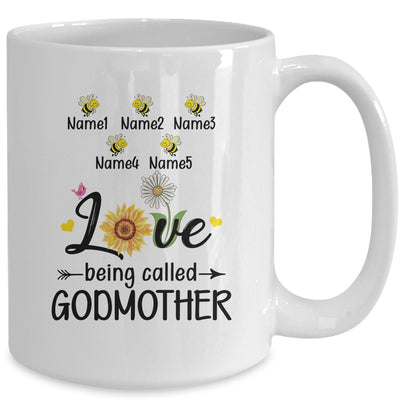 Personalized Being Called Godmother Custom With Kids Name Sunflower Mothers Day Birthday Christmas Mug | siriusteestore