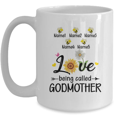 Personalized Being Called Godmother Custom With Kids Name Sunflower Mothers Day Birthday Christmas Mug | siriusteestore