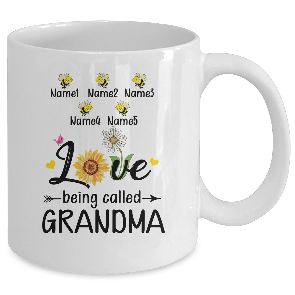 Personalized Being Called Grandma Custom With Grandkids Name Sunflower Mothers Day Birthday Christmas Mug | siriusteestore