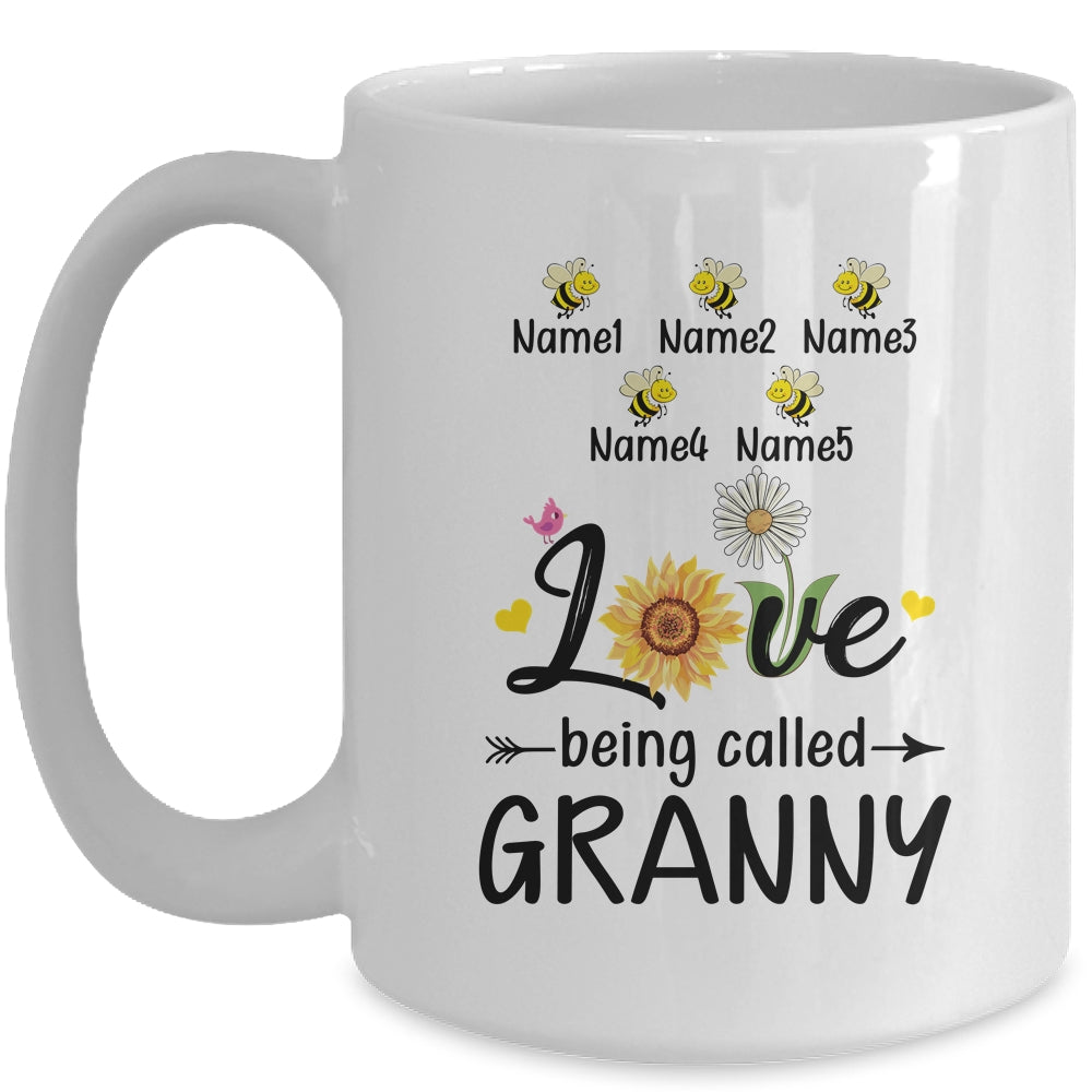 Personalized Being Called Granny Custom With Grandkids Name Sunflower Mothers Day Birthday Christmas Mug | siriusteestore