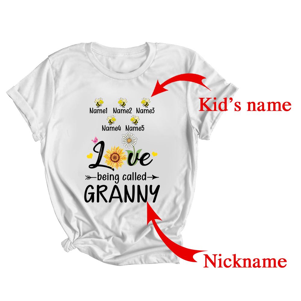 Personalized Being Called Granny Custom With Grandkids Name Sunflower Mothers Day Birthday Christmas Shirt & Tank Top | Custom | siriusteestore