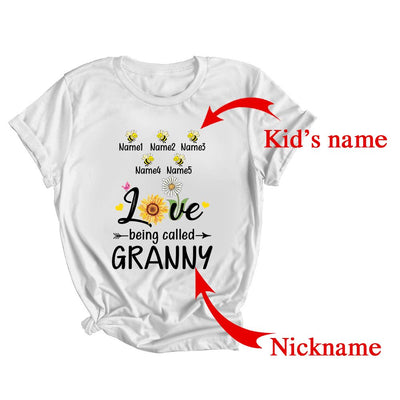 Personalized Being Called Granny Custom With Grandkids Name Sunflower Mothers Day Birthday Christmas Shirt & Tank Top | Custom | siriusteestore