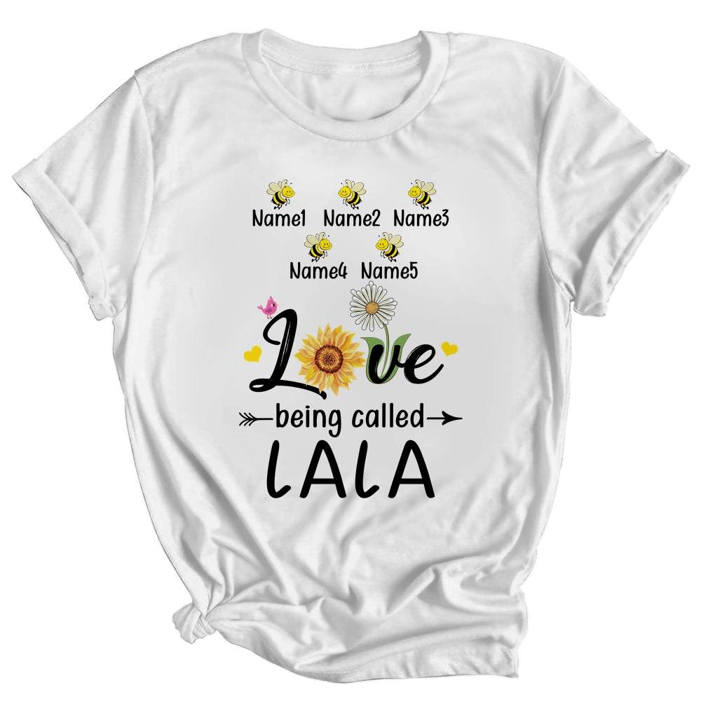 Personalized Being Called Lala Custom With Grandkids Name Sunflower Mothers Day Birthday Christmas Shirt & Tank Top | siriusteestore