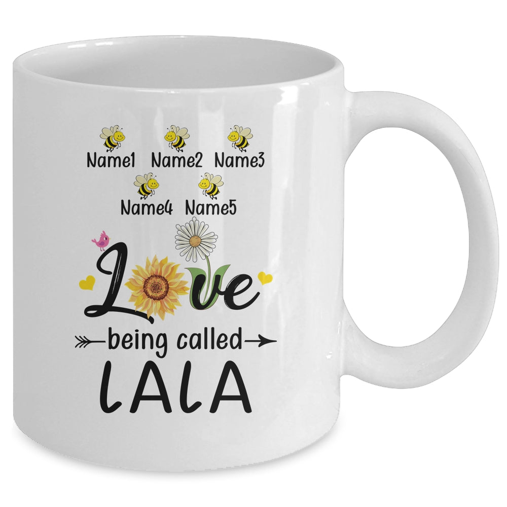 Personalized Being Called Lala Custom With Grandkids Name Sunflower Mothers Day Birthday Christmas Mug | siriusteestore