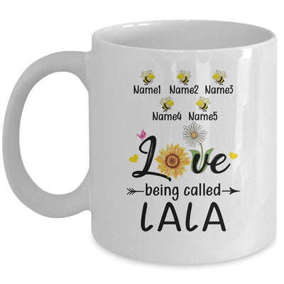 Personalized Being Called Lala Custom With Grandkids Name Sunflower Mothers Day Birthday Christmas Mug | siriusteestore