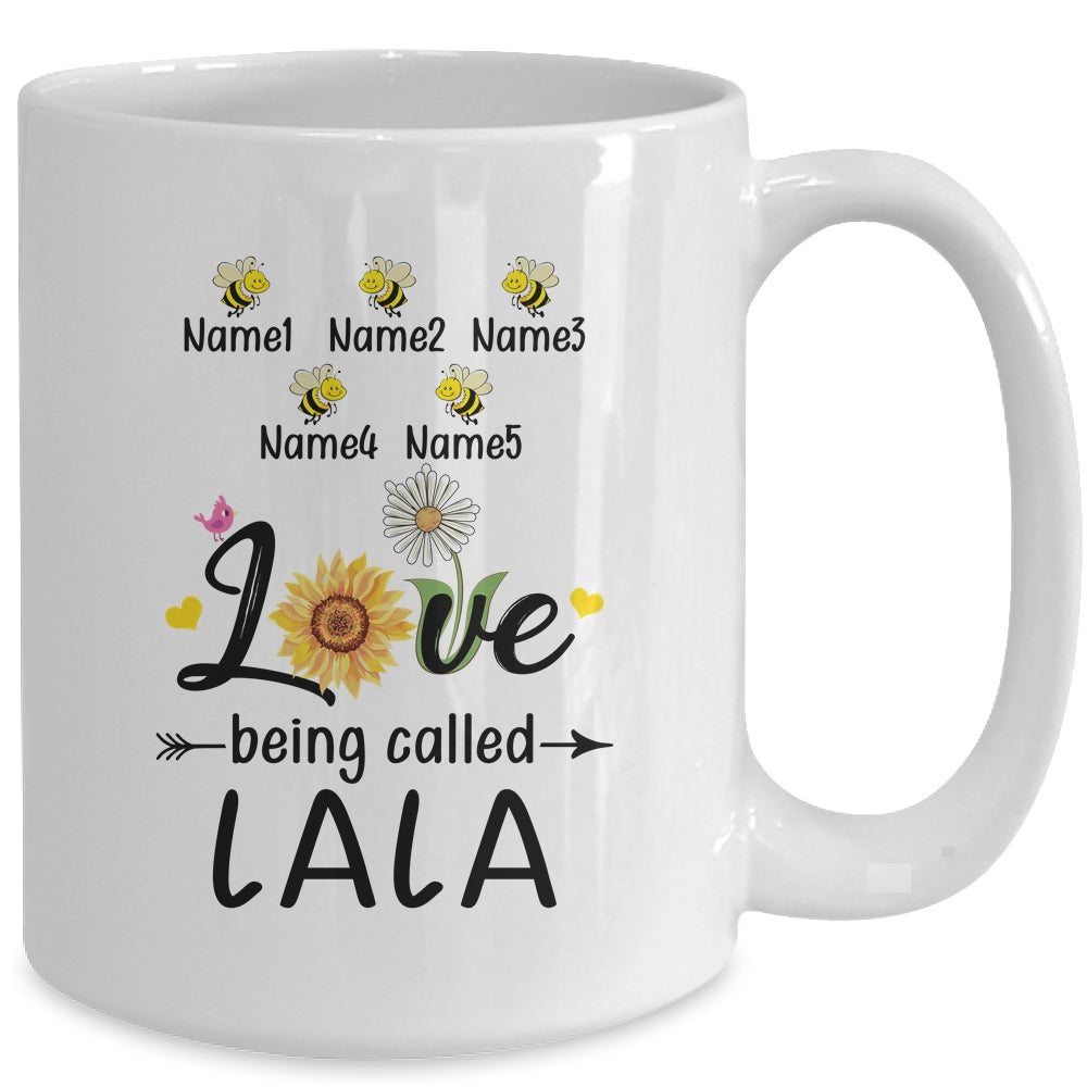 Personalized Being Called Lala Custom With Grandkids Name Sunflower Mothers Day Birthday Christmas Mug | siriusteestore