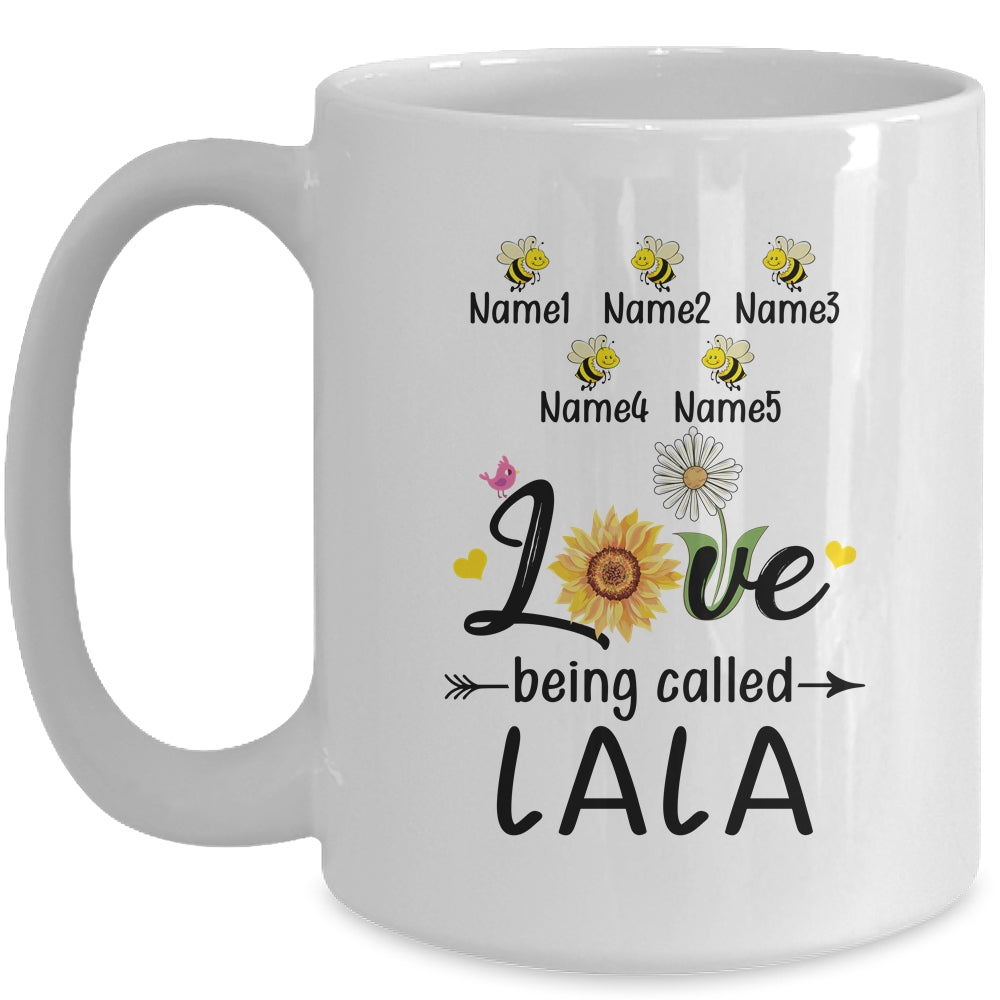 Personalized Being Called Lala Custom With Grandkids Name Sunflower Mothers Day Birthday Christmas Mug | siriusteestore