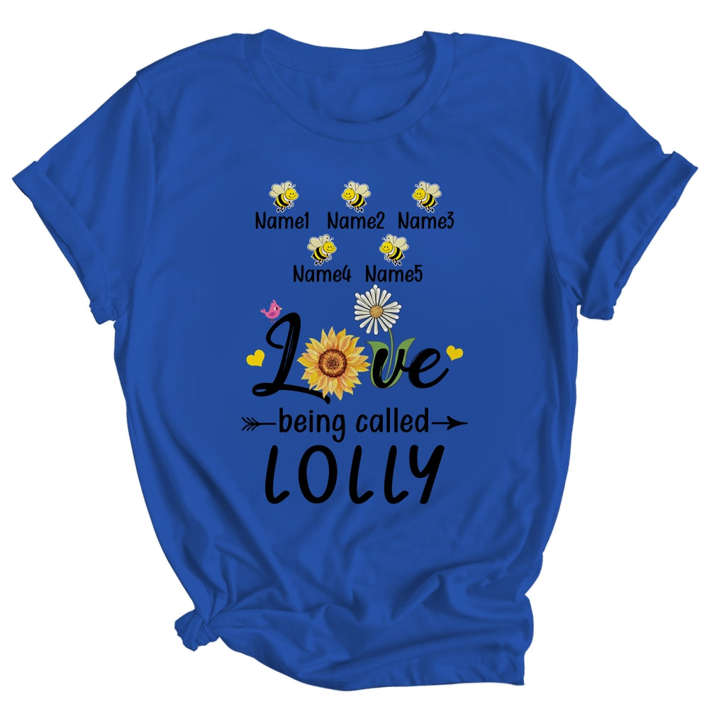 Personalized Being Called Lolly Custom With Grandkids Name Sunflower Mothers Day Birthday Christmas Shirt & Tank Top | siriusteestore