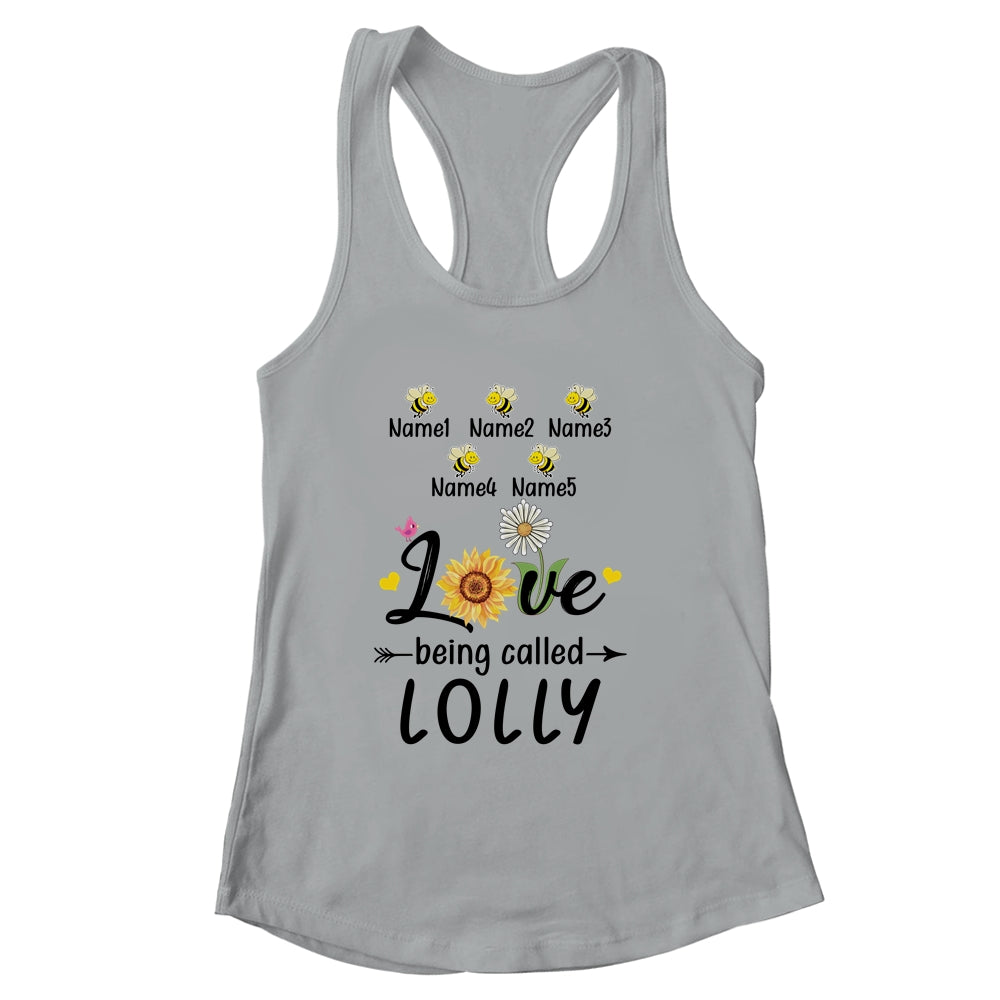 Personalized Being Called Lolly Custom With Grandkids Name Sunflower Mothers Day Birthday Christmas Shirt & Tank Top | siriusteestore