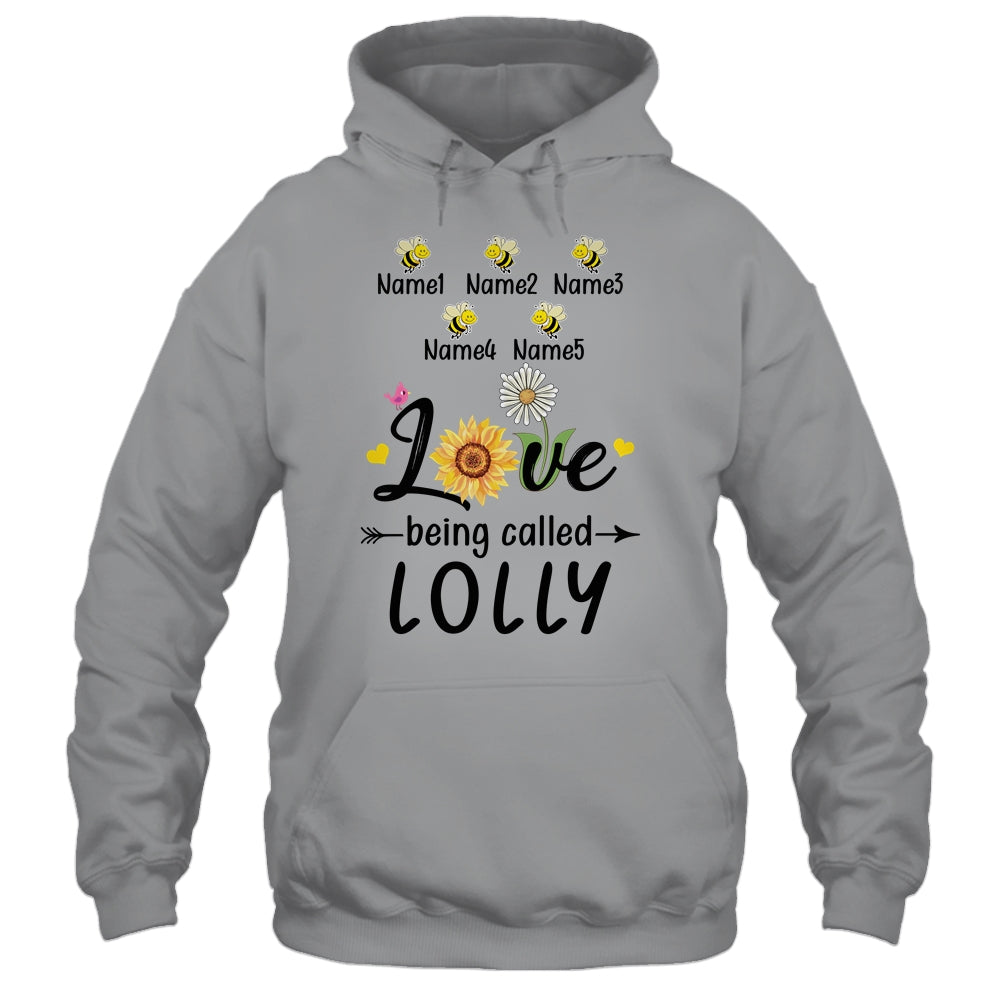 Personalized Being Called Lolly Custom With Grandkids Name Sunflower Mothers Day Birthday Christmas Shirt & Tank Top | siriusteestore