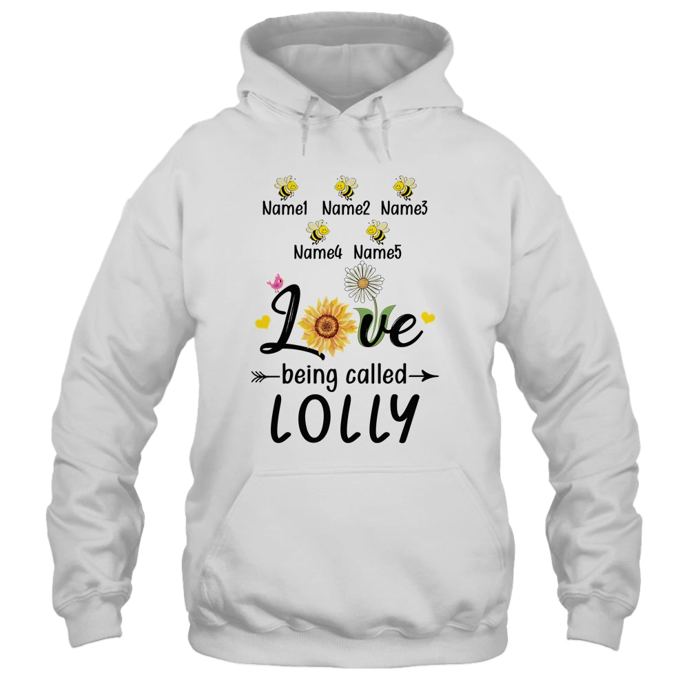 Personalized Being Called Lolly Custom With Grandkids Name Sunflower Mothers Day Birthday Christmas Shirt & Tank Top | siriusteestore