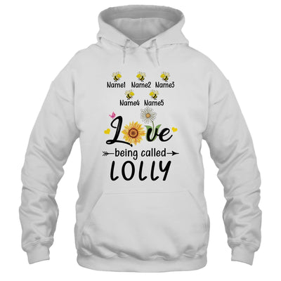 Personalized Being Called Lolly Custom With Grandkids Name Sunflower Mothers Day Birthday Christmas Shirt & Tank Top | siriusteestore