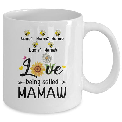 Personalized Being Called Mamaw Custom With Grandkids Name Sunflower Mothers Day Birthday Christmas Mug | siriusteestore