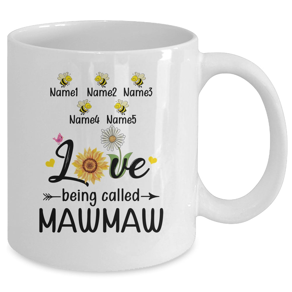 Personalized Being Called Mawmaw Custom With Grandkids Name Sunflower Mothers Day Birthday Christmas Mug | siriusteestore