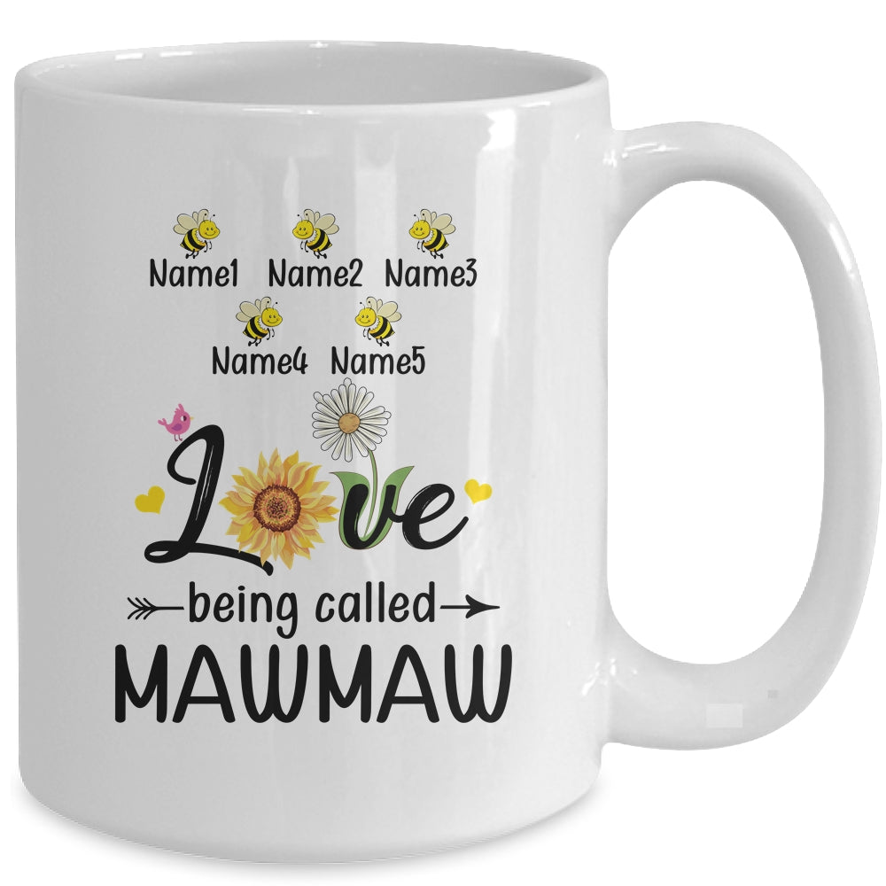 Personalized Being Called Mawmaw Custom With Grandkids Name Sunflower Mothers Day Birthday Christmas Mug | siriusteestore