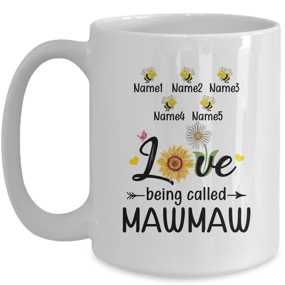 Personalized Being Called Mawmaw Custom With Grandkids Name Sunflower Mothers Day Birthday Christmas Mug | siriusteestore