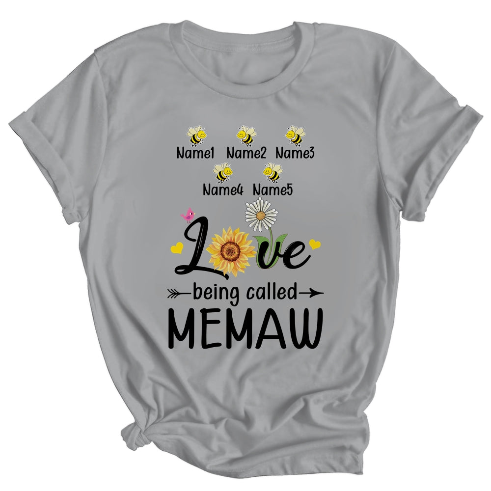 Personalized Being Called Memaw Custom With Grandkids Name Sunflower Mothers Day Birthday Christmas Shirt & Tank Top | siriusteestore