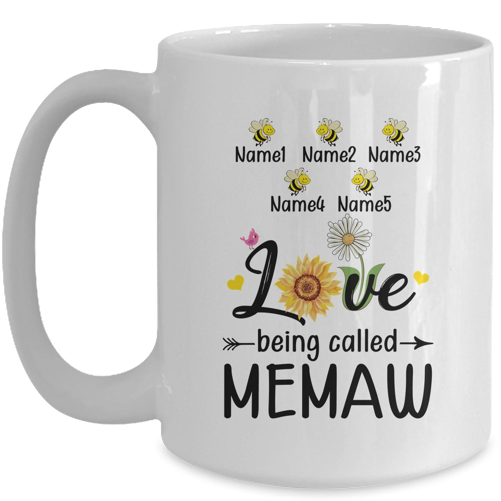 Personalized Being Called Memaw Custom With Grandkids Name Sunflower Mothers Day Birthday Christmas Mug | siriusteestore