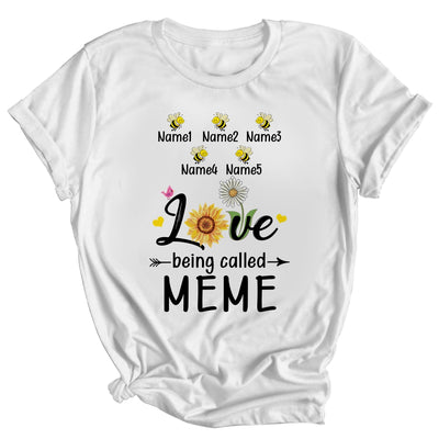 Personalized Being Called Meme Custom With Grandkids Name Sunflower Mothers Day Birthday Christmas Shirt & Tank Top | siriusteestore
