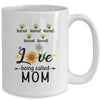 Personalized Being Called Mom Custom With Kids Name Sunflower Mothers Day Birthday Christmas Mug | siriusteestore